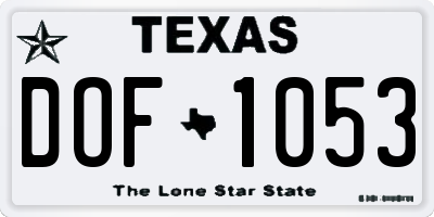 TX license plate DOF1053