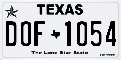 TX license plate DOF1054