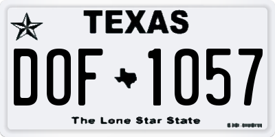 TX license plate DOF1057