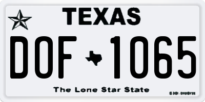 TX license plate DOF1065