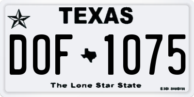 TX license plate DOF1075