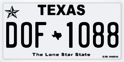 TX license plate DOF1088