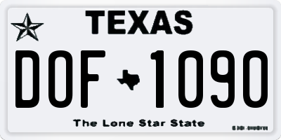 TX license plate DOF1090