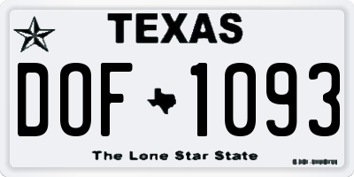 TX license plate DOF1093