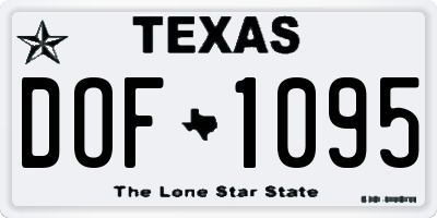 TX license plate DOF1095