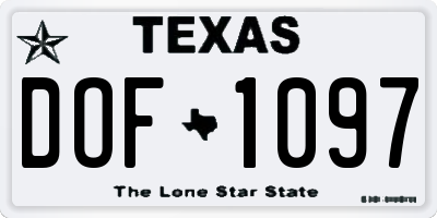 TX license plate DOF1097