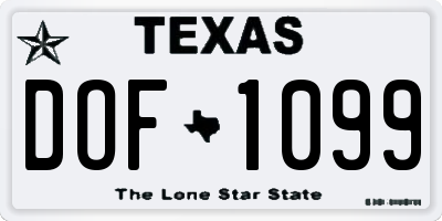 TX license plate DOF1099