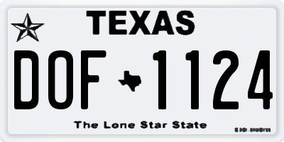 TX license plate DOF1124