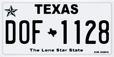 TX license plate DOF1128