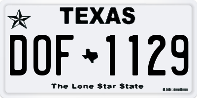 TX license plate DOF1129