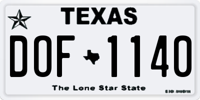 TX license plate DOF1140