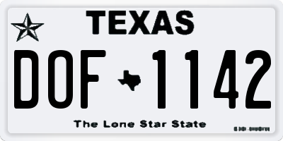 TX license plate DOF1142