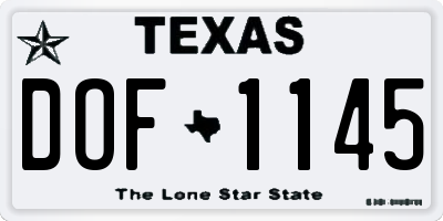 TX license plate DOF1145