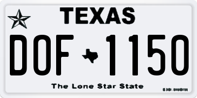 TX license plate DOF1150