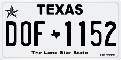 TX license plate DOF1152
