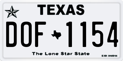 TX license plate DOF1154
