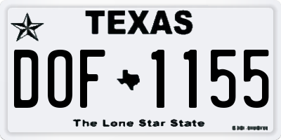 TX license plate DOF1155
