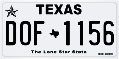 TX license plate DOF1156