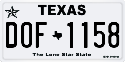 TX license plate DOF1158