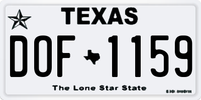 TX license plate DOF1159