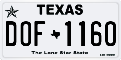 TX license plate DOF1160