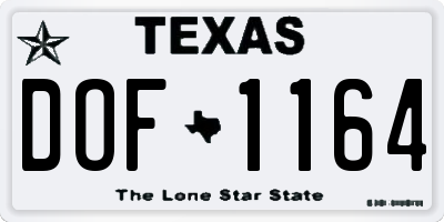 TX license plate DOF1164