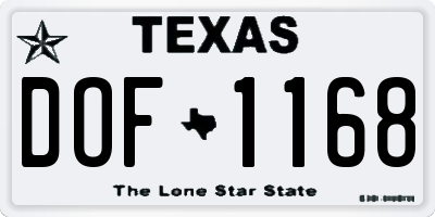 TX license plate DOF1168