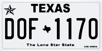 TX license plate DOF1170
