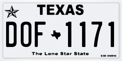 TX license plate DOF1171