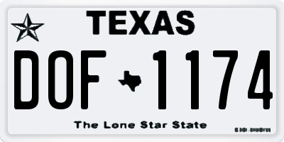 TX license plate DOF1174