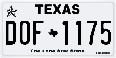 TX license plate DOF1175