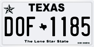TX license plate DOF1185