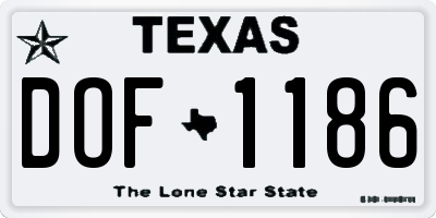 TX license plate DOF1186