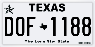 TX license plate DOF1188