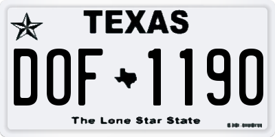 TX license plate DOF1190