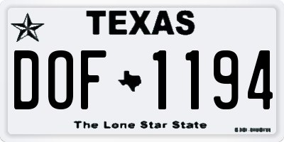 TX license plate DOF1194