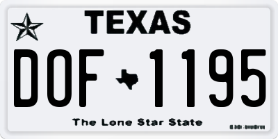 TX license plate DOF1195