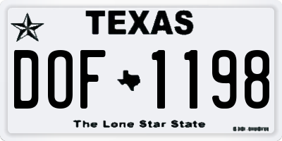 TX license plate DOF1198