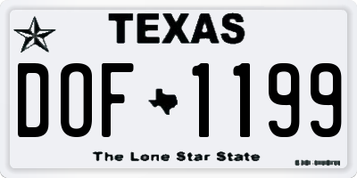TX license plate DOF1199