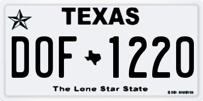 TX license plate DOF1220