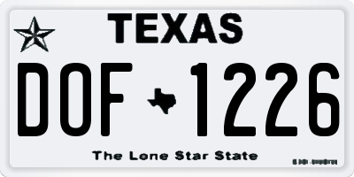 TX license plate DOF1226