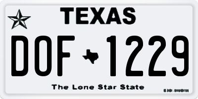 TX license plate DOF1229