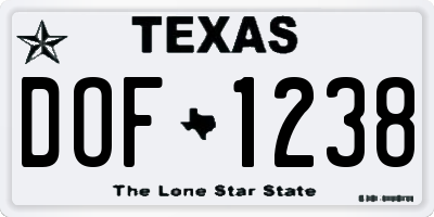TX license plate DOF1238