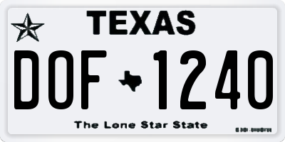 TX license plate DOF1240