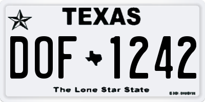 TX license plate DOF1242