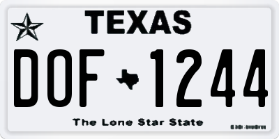 TX license plate DOF1244