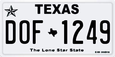 TX license plate DOF1249