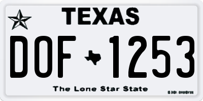 TX license plate DOF1253
