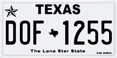 TX license plate DOF1255