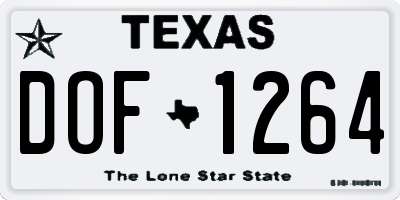 TX license plate DOF1264